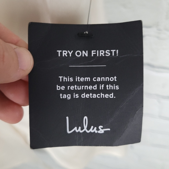 LULU'S | “Always Celebrating” satin off-the-shoulder asymmetrical mini dress - Picture 7 of 8